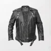 Men’s Asymmetrical Zipper Moto Biker Leather