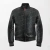 Men’s Black Quilted Motorcycle Bomber Jacket