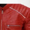 Men’s Cafe Racer Striped Leather Jacket