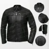 Men’s Vintage Retro Faux Spider Biker Leather
