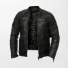 Men’s Vintage Retro Faux Spider Leather Jacket