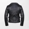 Women’s Double-Breasted Black Leather Blazer