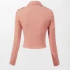 Womens Biker Pink Leather
