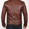 Mens Leather Brown Biker Jacket