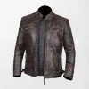 Men Premium Brown Leather Biker Jacket