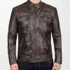Men Premium Brown Leather Jacket