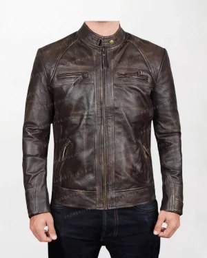 Men Premium Brown Leather Jacket