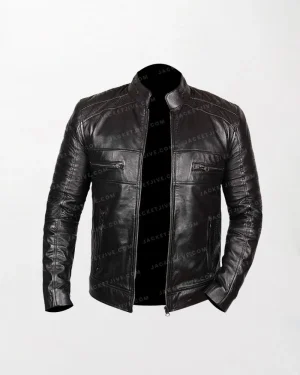 Men’s Black Cafe Leather Jacket
