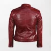 Motorcycle Style Red Leather Jacket