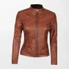 Real Lambskin Biker Leather Jackets for Womens