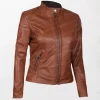 Real Lambskin Biker Motorcycle Jackets for Womens