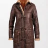 Brown Hooded Leather Coats