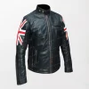 Cafe Racer UK Flag Motorcycle Leather Jacket