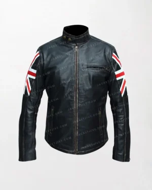 Cafe Racer UK Flag Leather Jacket