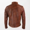 Fashion First Mens Biker Classic Brown Lambskin Leather Jacket