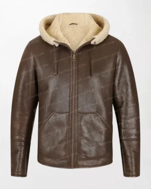 Brown Shearling Leather Men's Jacket
