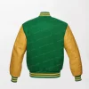 Kelly Wool And Gold Leather Varsity Jackets