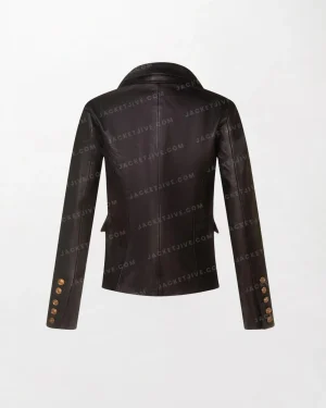 Kvinners Stilig Slim Faux Leather Biker Jacket