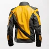 Men Yellow and black leather jacket Real Lambskin leather yellow jacket