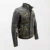 Men's Biker Jacket Vintage Black Leather