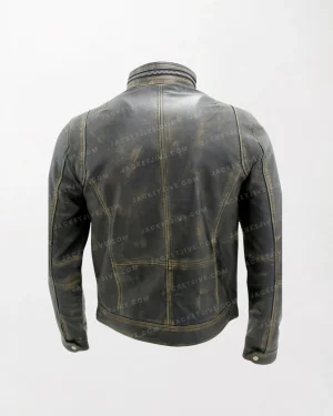 Men's Biker Jacket Vintage Black Leather