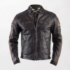 Men's Brown Leather Jacket Helstons Ace Oldies - Classic and Durable