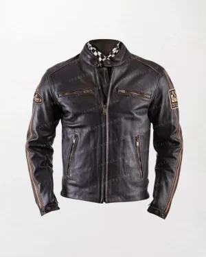 Men's Brown Leather Jacket Helstons Ace Oldies - Classic and Durable