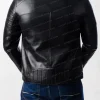 Mens Quilted Moto Black Leather Jacket