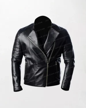 Mens Quilted Moto Leather Jacket