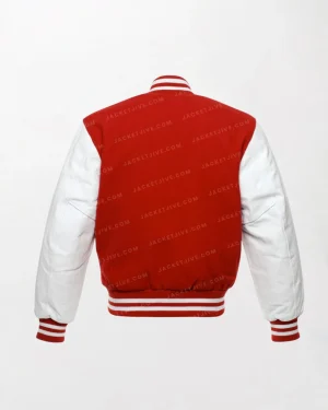 Red Wool And White Leather Varsity Jackets