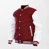 The classic American cardinal and white varsity jackets