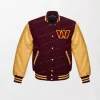 Washington Commanders Varsity Jacket - Maroon and Gold, 'W' Embroidered
