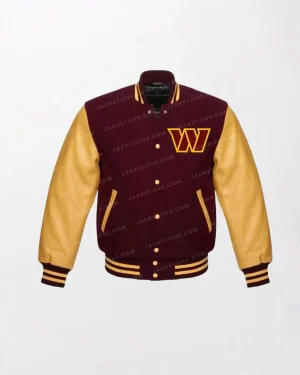 Washington Commanders Varsity Jacket - Maroon and Gold, 'W' Embroidered