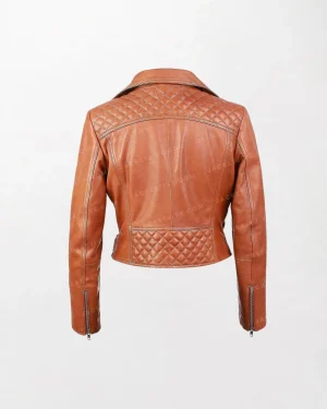 Women Short Biker Leather Jacket