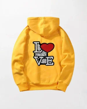 Yellow Love Hoodie back webp