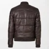 Classic Bowen Leather Puffer Bomber Jacket back