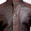 Daniel's Distressed Vintage Brown Charm Leather Bomber Jacket