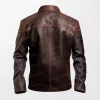 Daniel's Distressed Vintage Brown Charm Leather Bomber Jacket