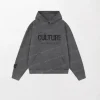 Gray For The Culture Crystal Hoodie - 'Culture' Text in Black, Drawstring Hood, Kangaroo Pockets
