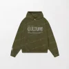 For The Culture Crystal Green Hoodie - 'Culture' Text in Black, Drawstring Hood, Kangaroo Pockets