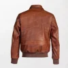 Men Brown Leather RAF Bomber Jacket Back