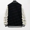 Men High-Quality Skeleton Print Striped Trim Jacket