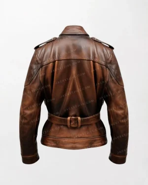 Men Military Style Vintage Leather Jacket