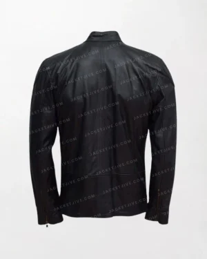 Men's Black Leather Jacket back