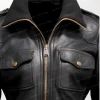 Women Designer Black Biker Bomber Leather