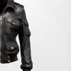 Women Designer Black Biker Leather Jacket