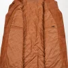 Classic Brown Leather Jacket with Leather Trimmings Reefer Jacket Thrill Tan open side