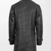 Men’s Coat Vincent Black White with Shearling Cuffs and Flap Pockets back