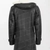 Men’s Coat Vincent Black White with Shearling Cuffs and Flap Pockets back part