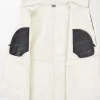 Men’s Coat Vincent Black White with Shearling Cuffs and Flap Pockets inside